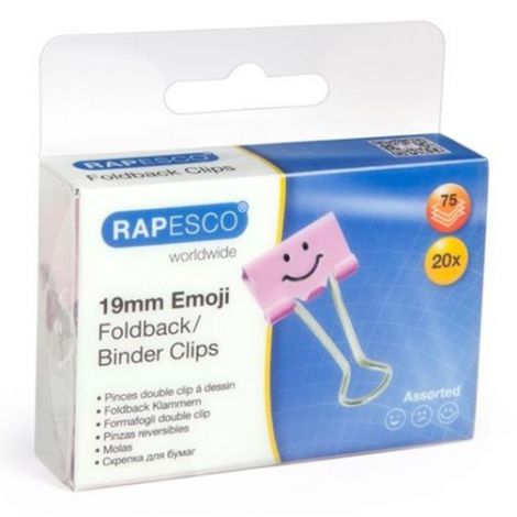 Klipy Rapesco Buźki różowe, 20szt x 19mm - 2